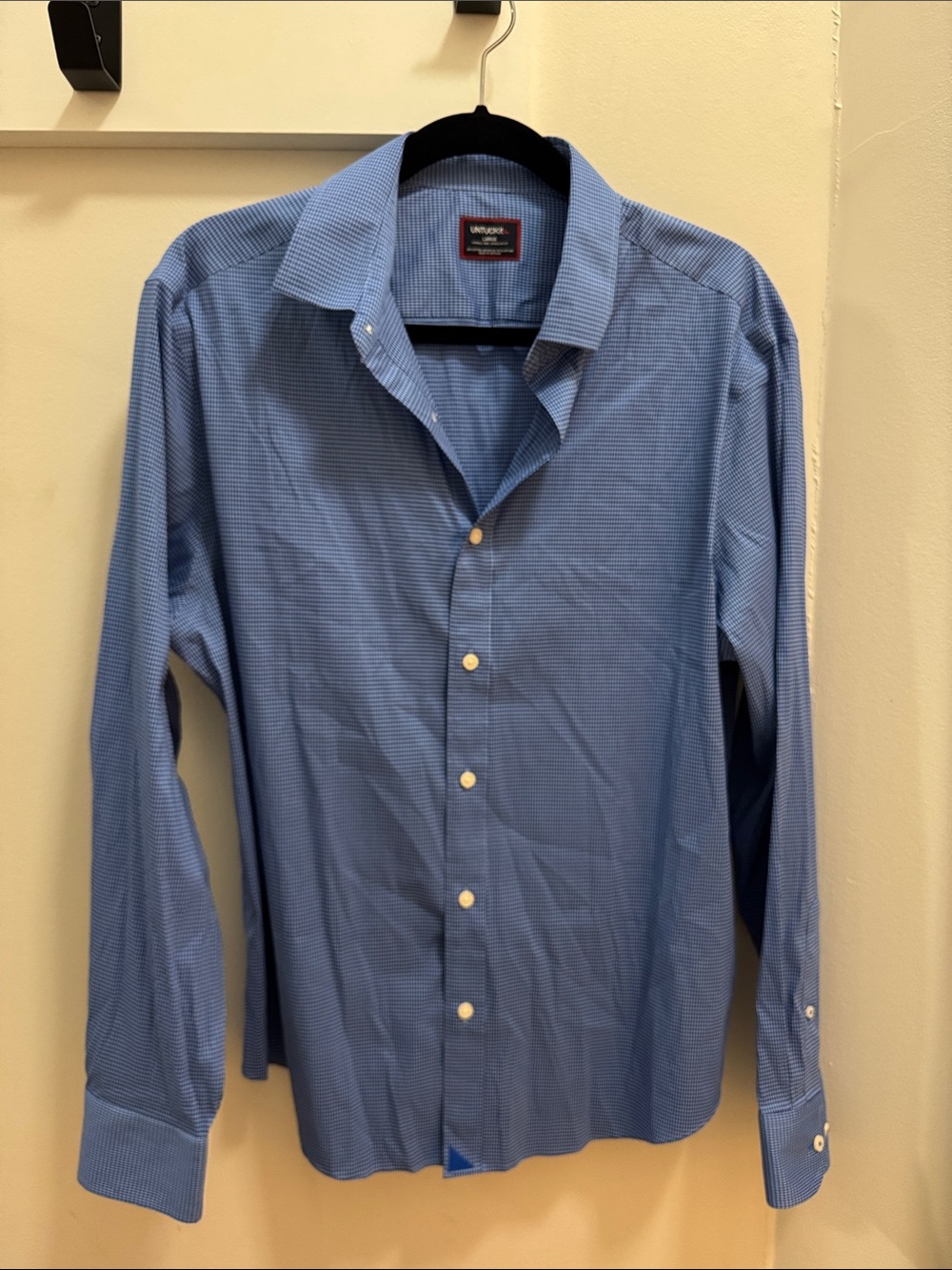 UNTUCKit Light Blue Micro-Check Men's Dress Shirt